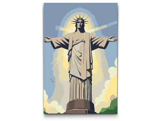 Paint by number - Jesusstatue på tæt hold