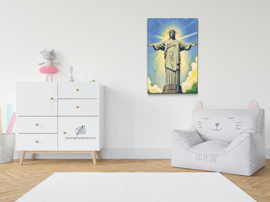 Diamond Paint - Jesusstatue på tæt hold