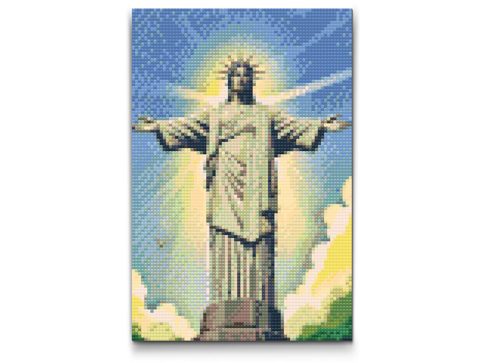Diamond Paint - Jesusstatue på tæt hold
