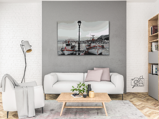 Paint by number - Både i havnen