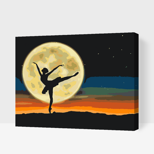 Paint by number - Ballerina ved fuldmåne