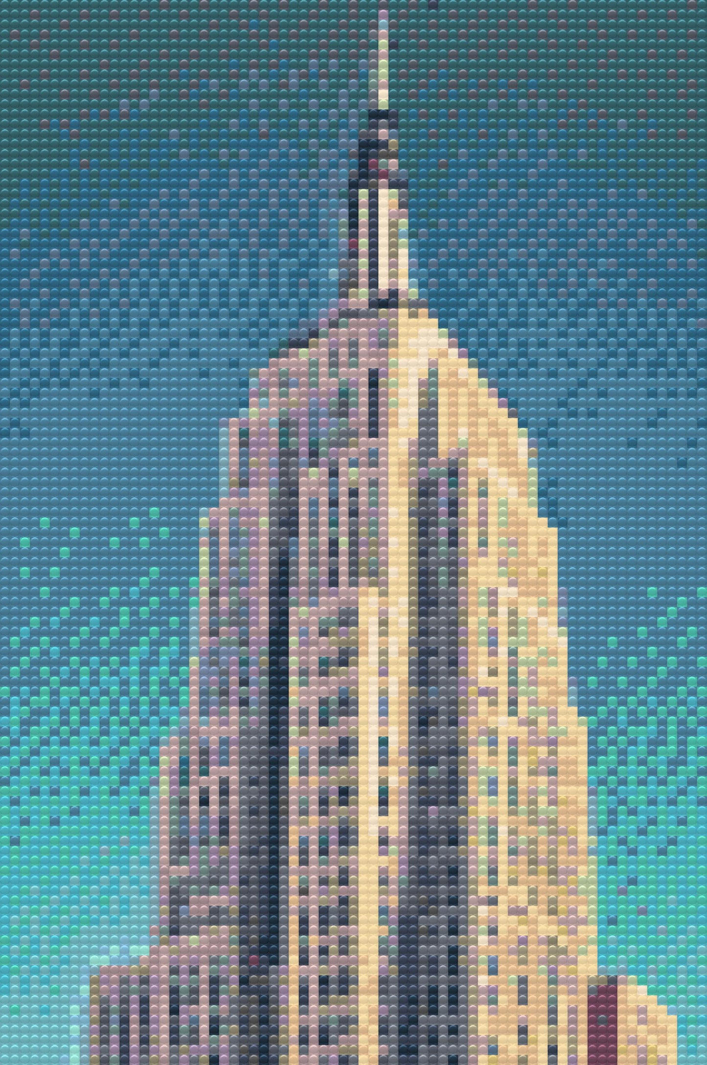 Diamond Paint - Empire state-opbygning på tæt hold