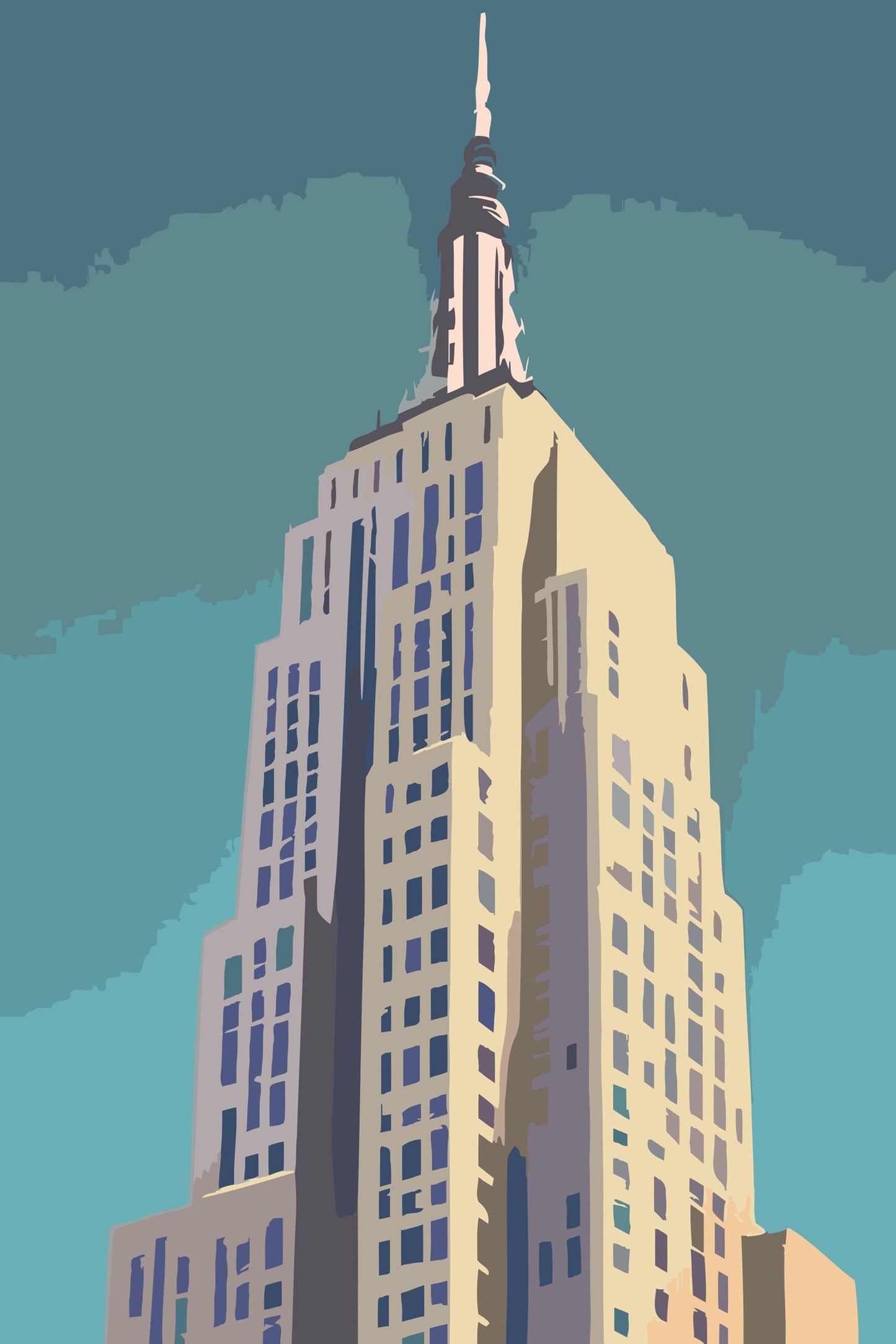Paint by number - Empire state-opbygning på tæt hold