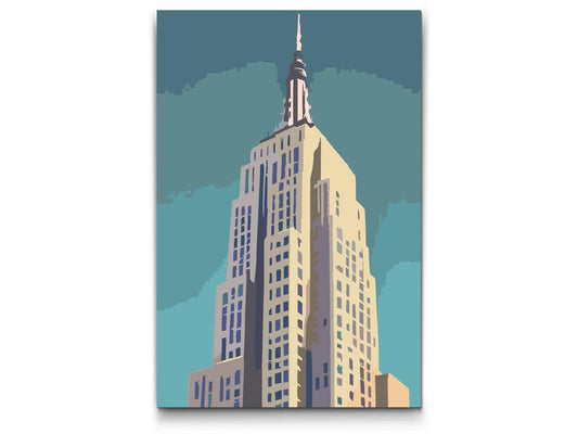 Paint by number - Empire state-opbygning på tæt hold