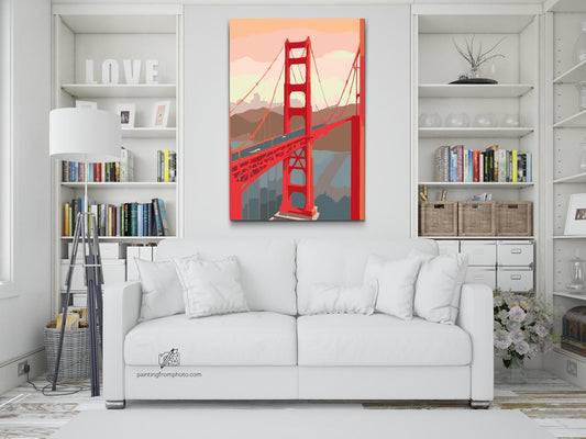 Paint by number - Golden Gate Bridge tæt på