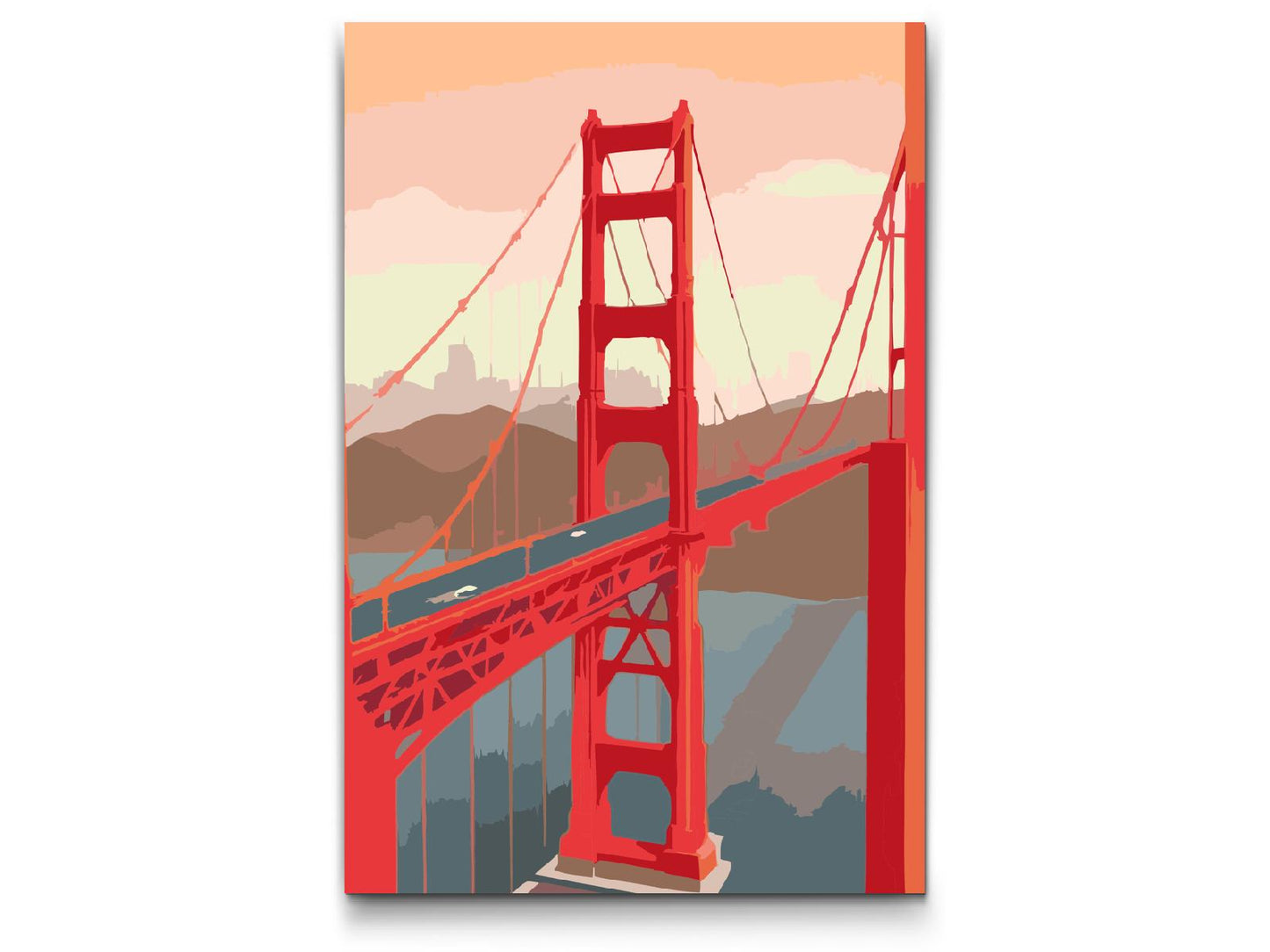 Paint by number - Golden Gate Bridge tæt på