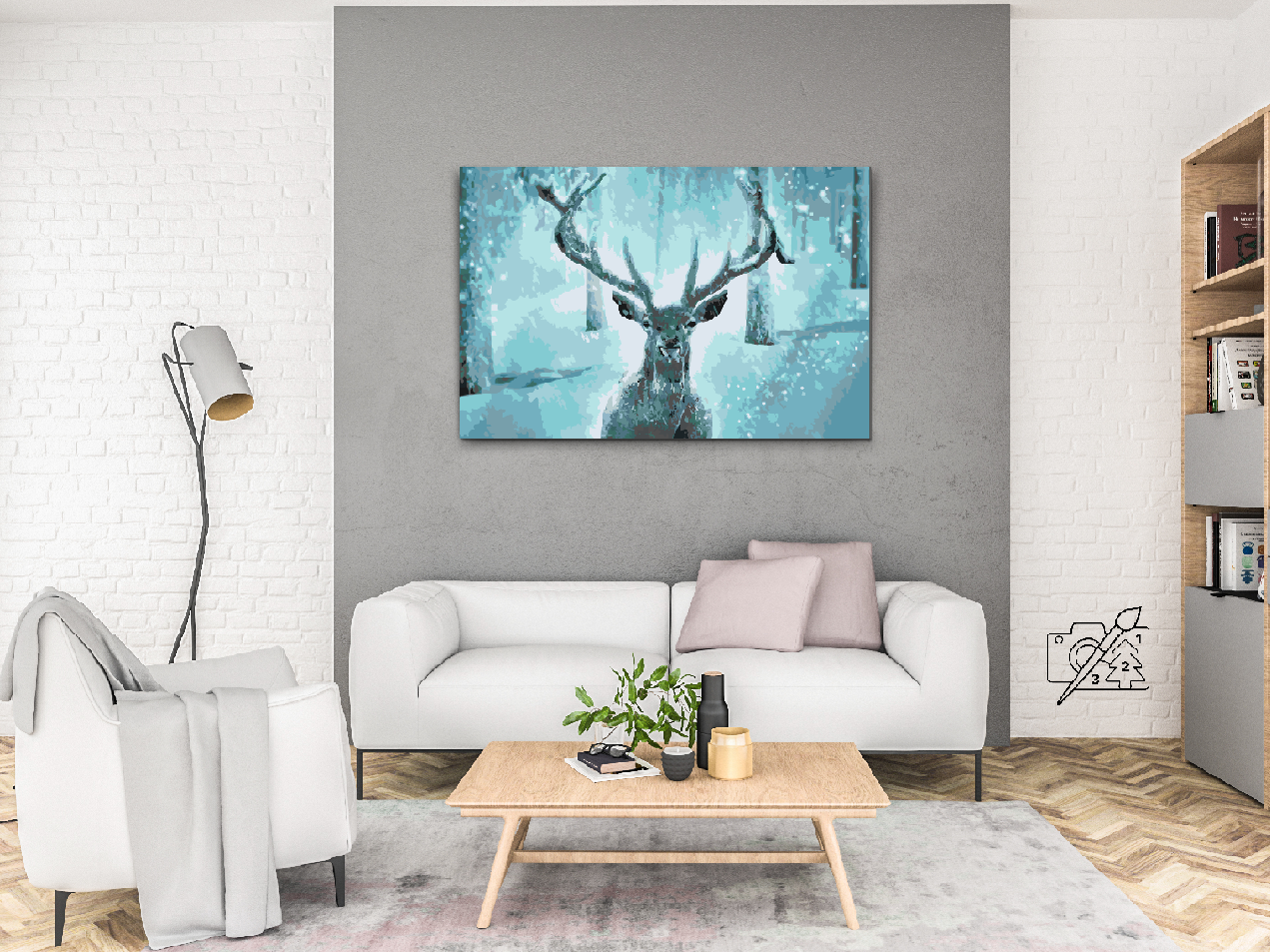 Paint by number - Sne-rensdyr
