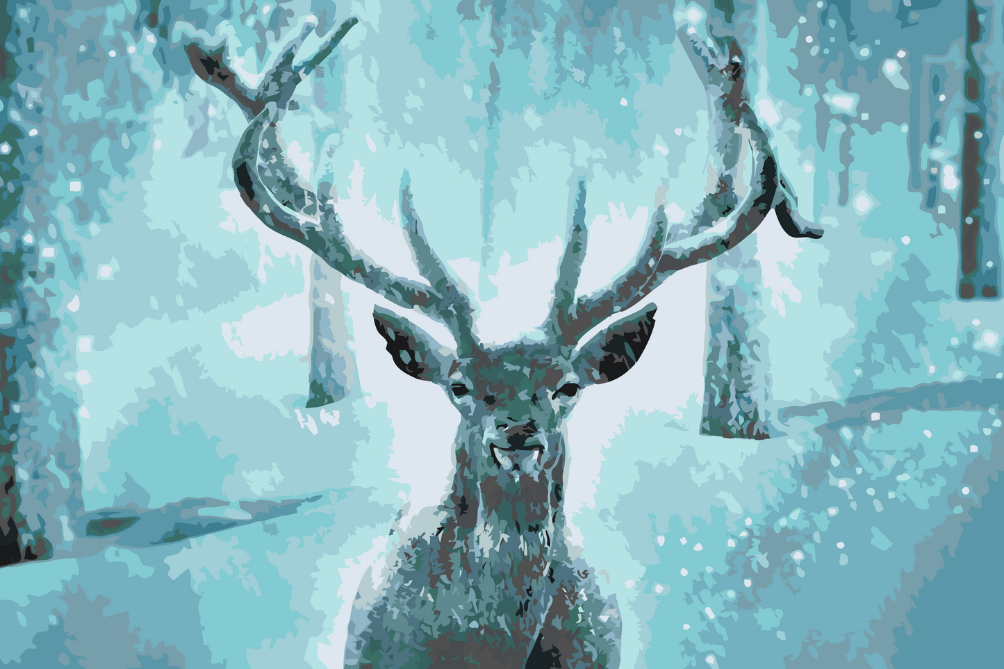Paint by number - Sne-rensdyr