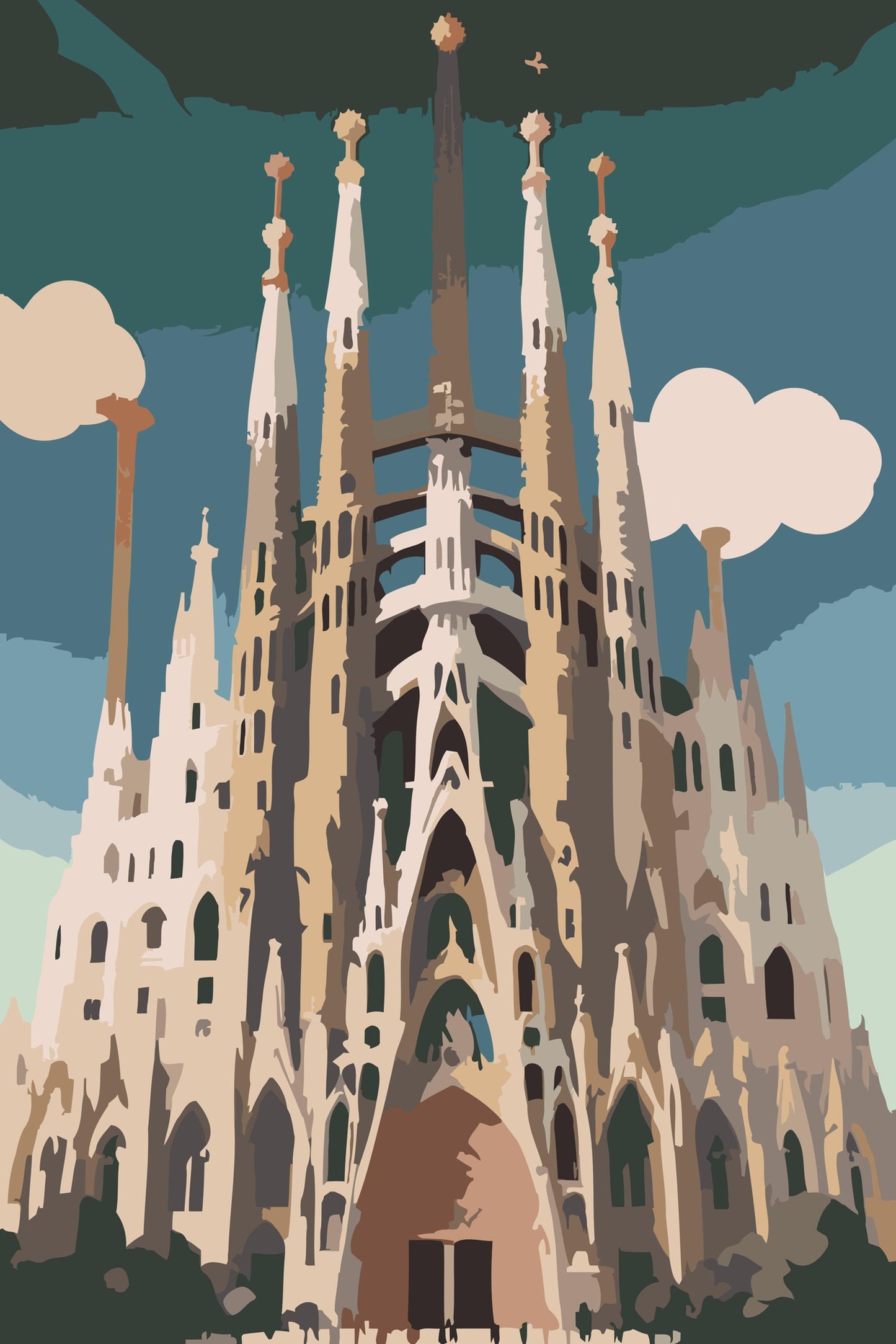 Paint by number - Sagrada Familia tæt på