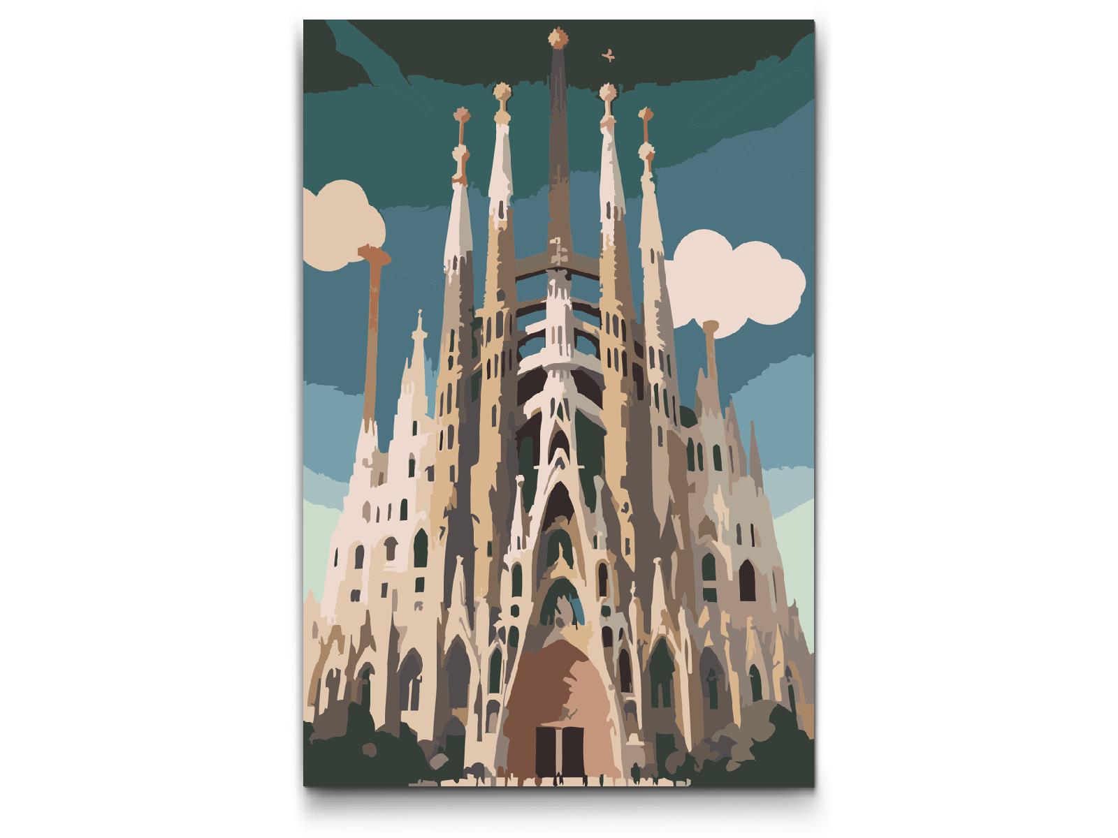 Paint by number - Sagrada Familia tæt på