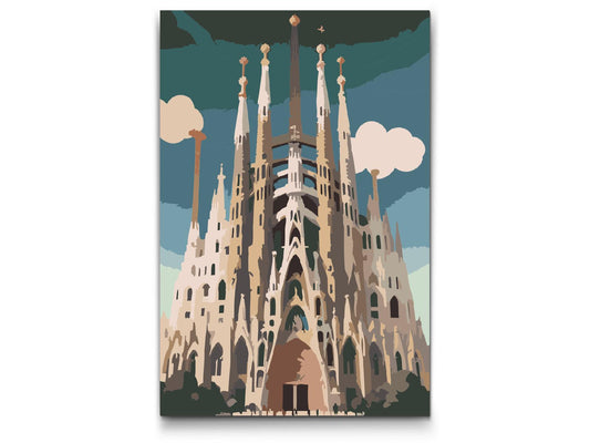 Paint by number - Sagrada Familia tæt på