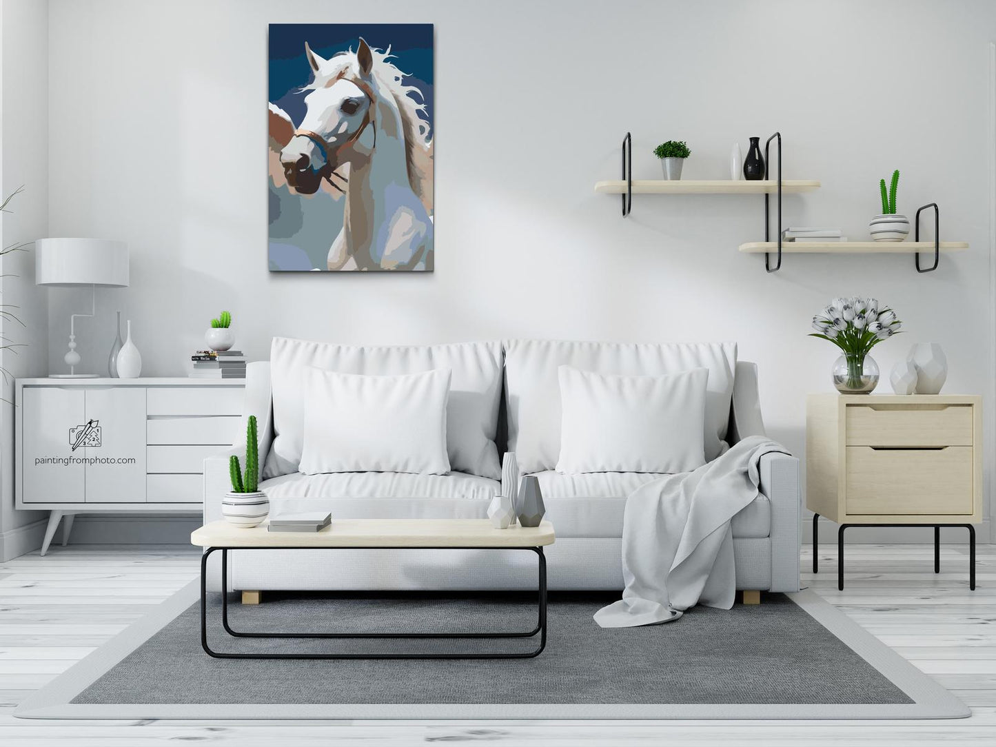 Paint by number - Hvid Pegasus i skyerne