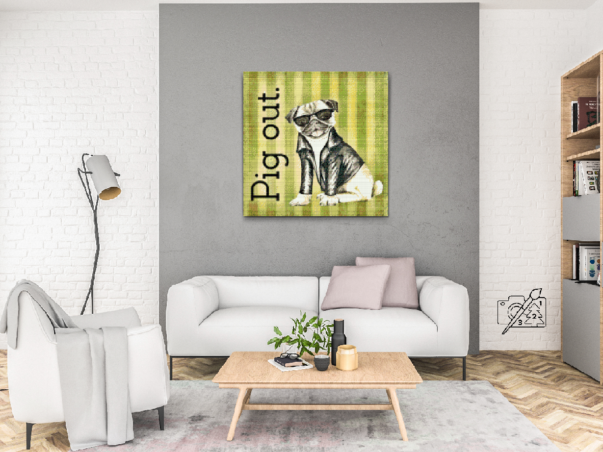 Diamond Paint - Mops med briller