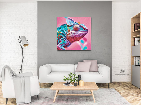 Diamond Paint - Kameleon i nuancer af pink
