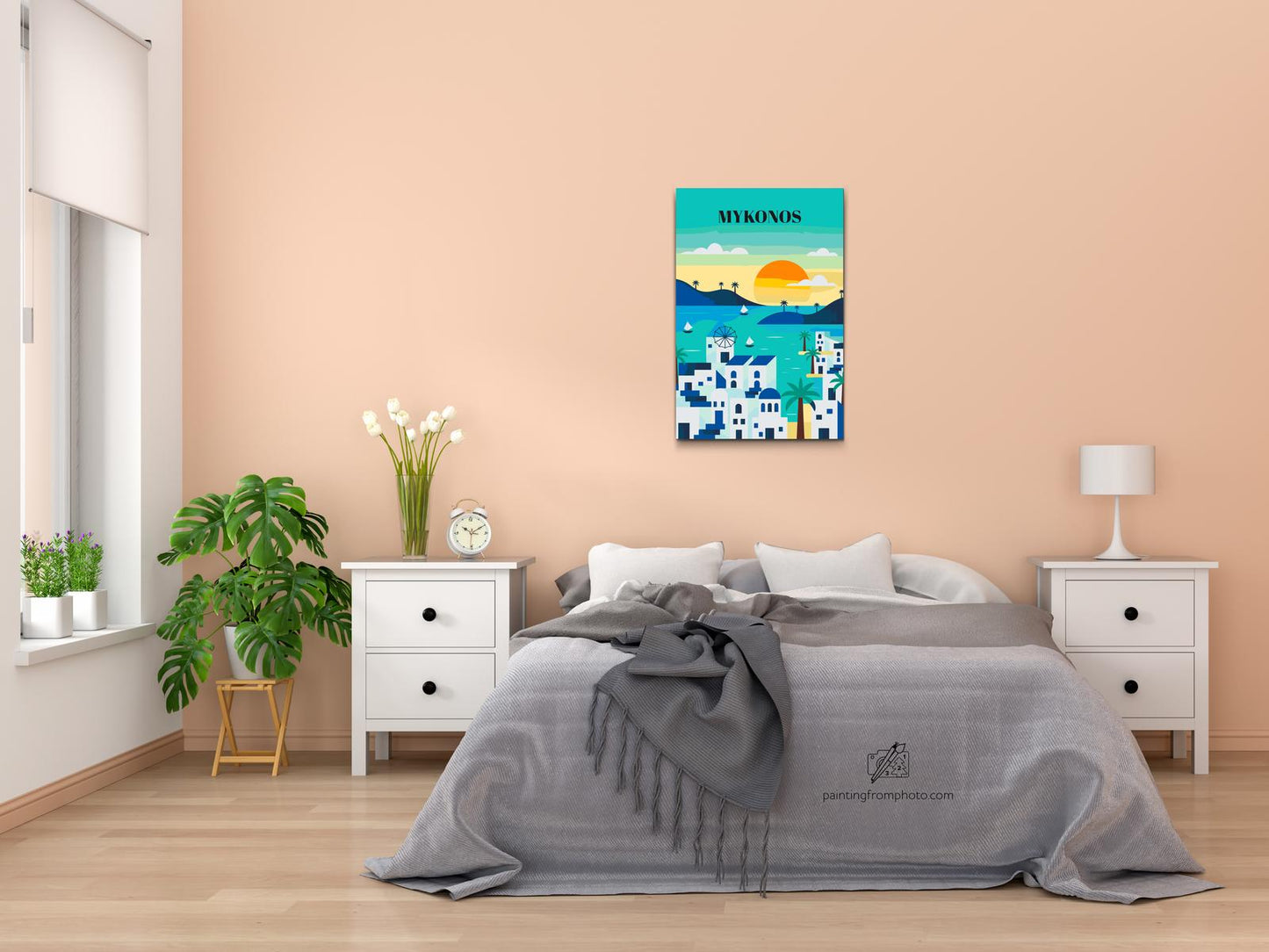 Paint by number - Mykonos, Grækenland