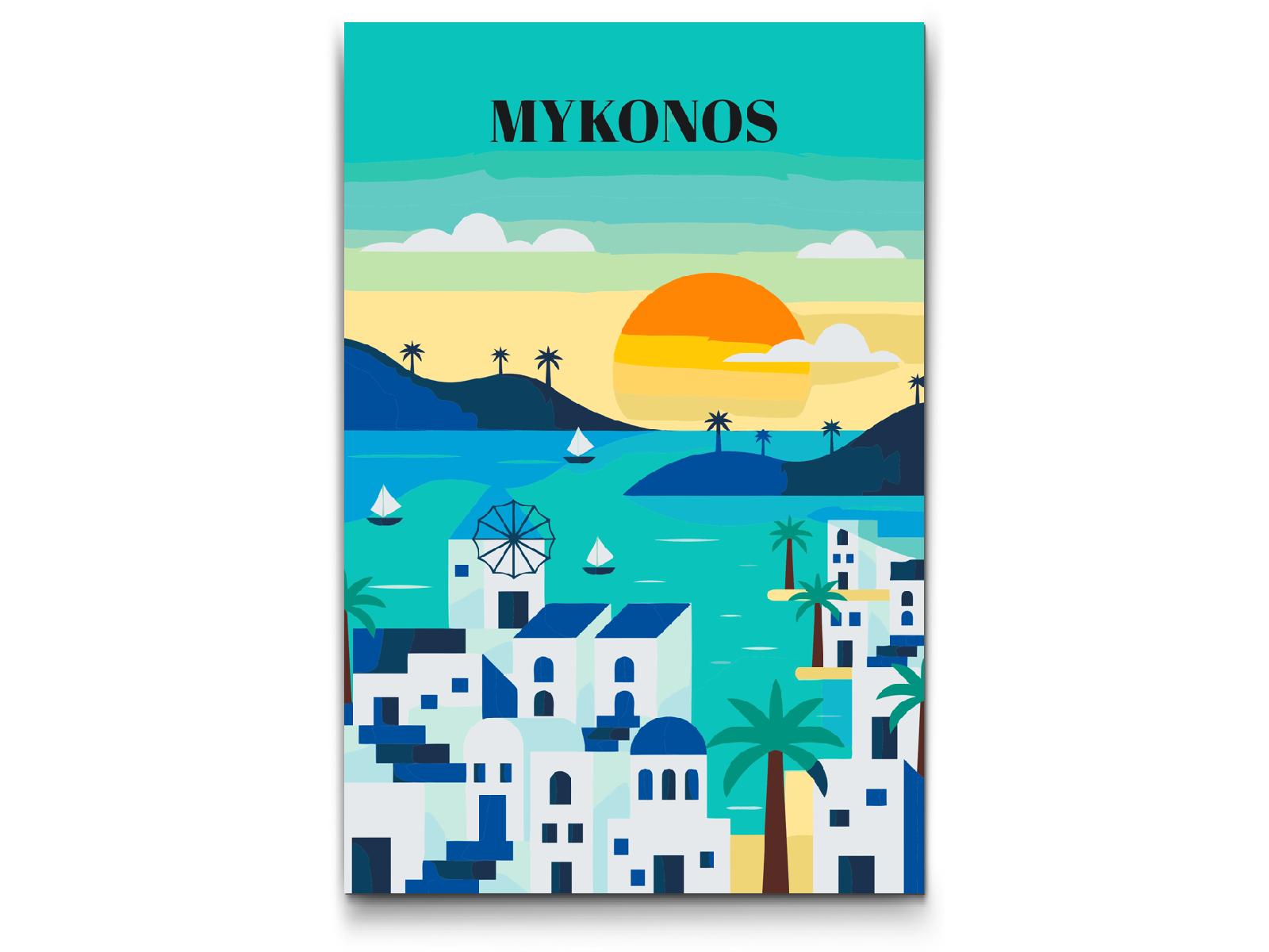 Paint by number - Mykonos, Grækenland