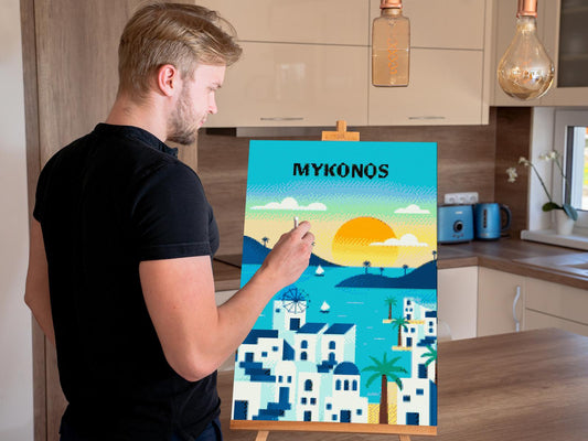 Diamond Paint - Mykonos, Grækenland