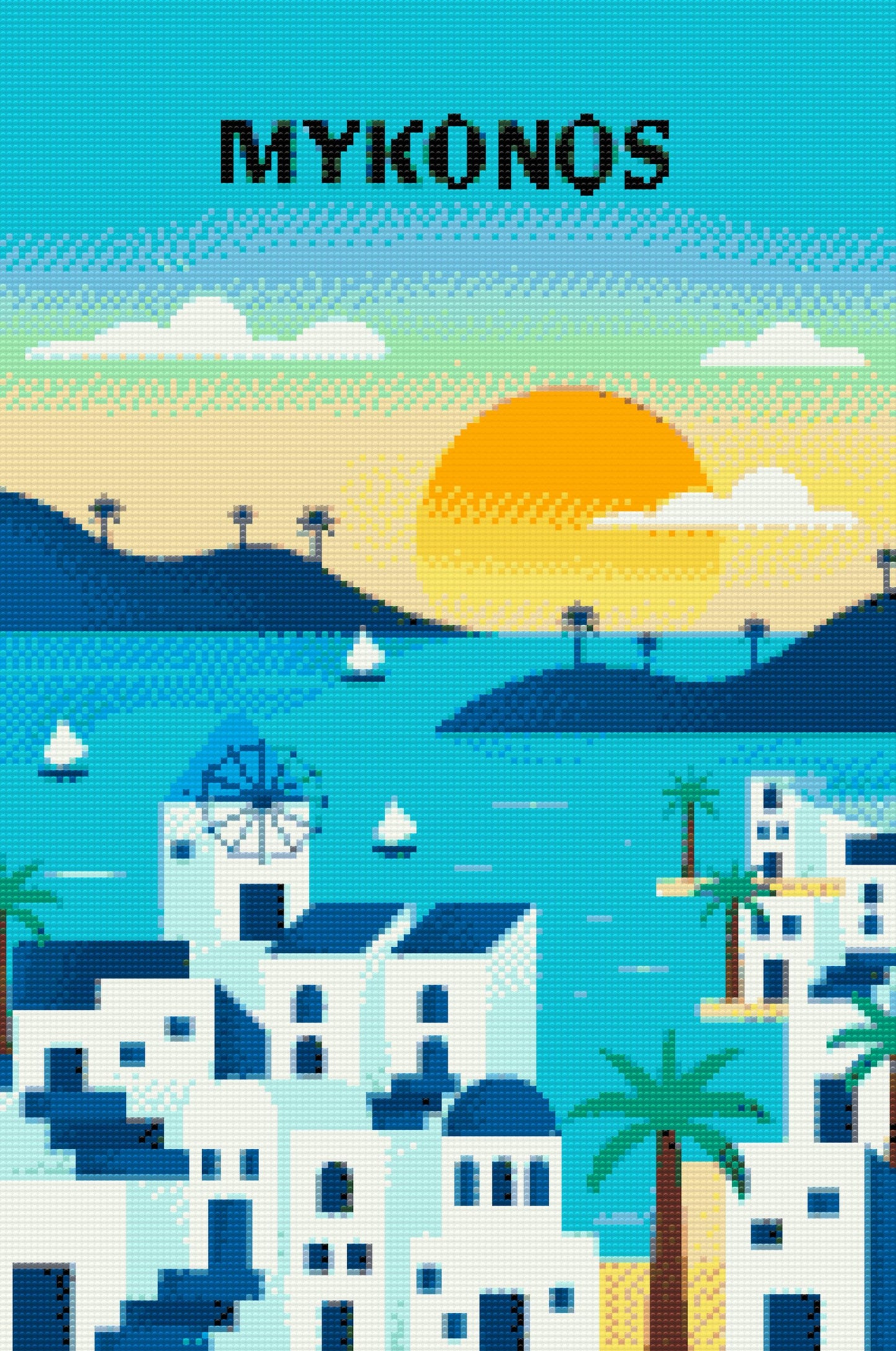 Diamond Paint - Mykonos, Grækenland