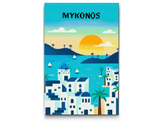 Diamond Paint - Mykonos, Grækenland