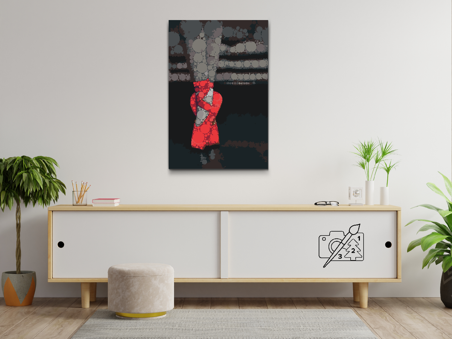 Paint by number - Røde Ballerinaer