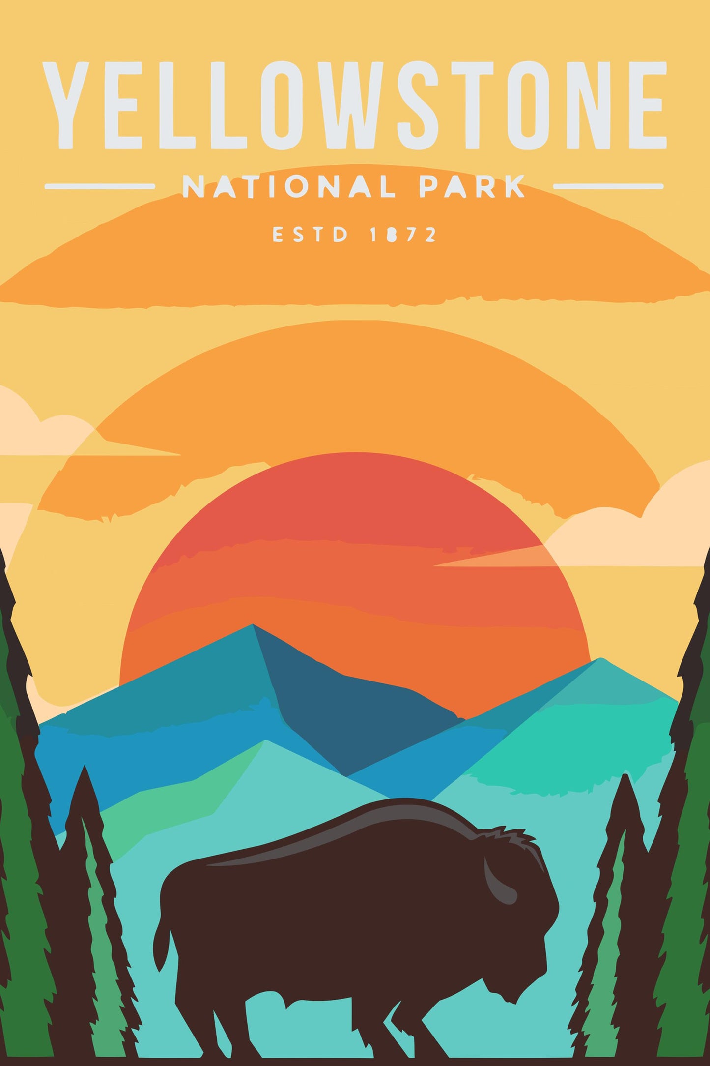 Paint by number - Yellowstone Nationalpark
