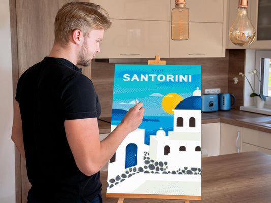 Diamond Paint - Santorini, Grækenland