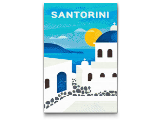 Diamond Paint - Santorini, Grækenland