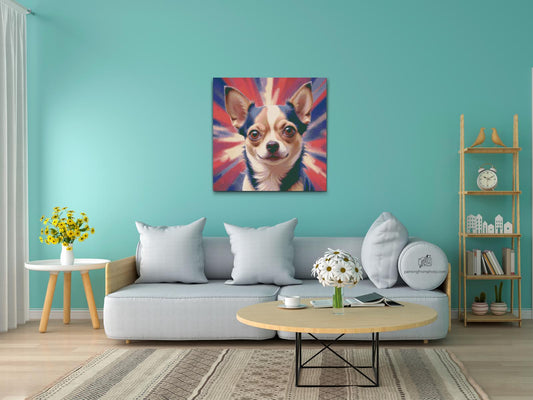 Diamond Paint - Chihuahua i nuancer af rød og blå