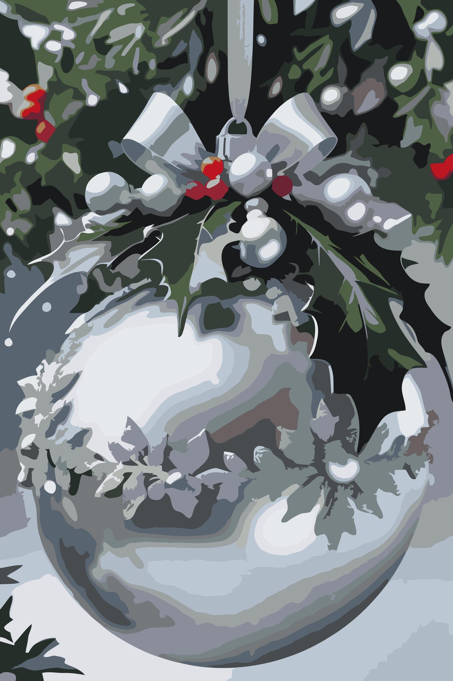 Paint by number - Sølvjulepynt