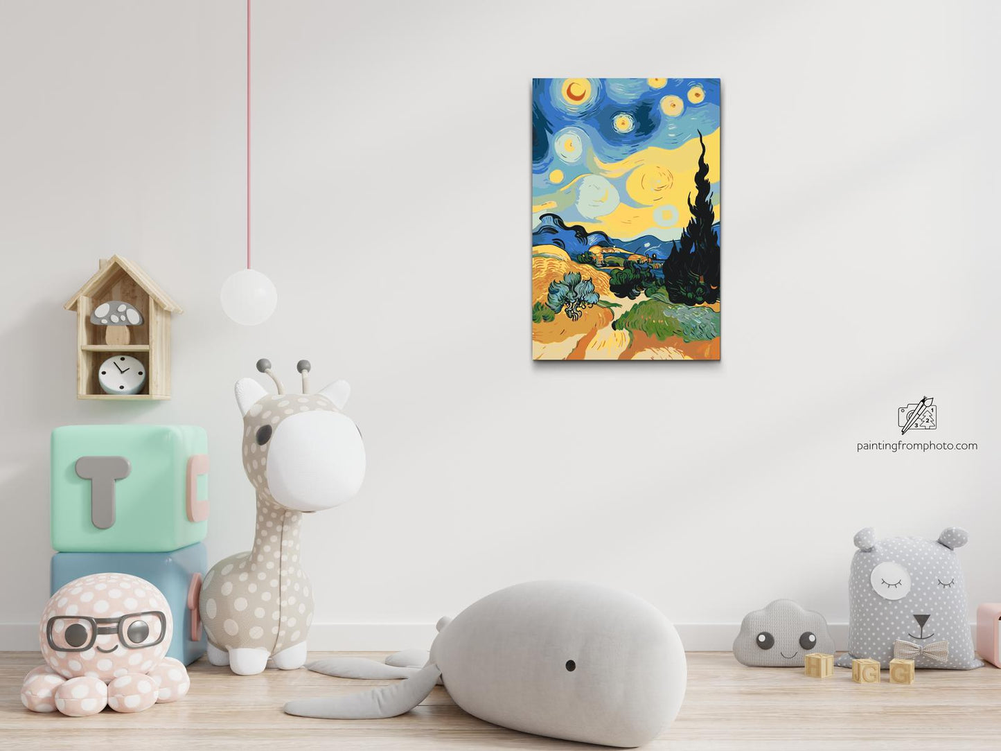 Paint by number - Hvedemark med stjernehimmel