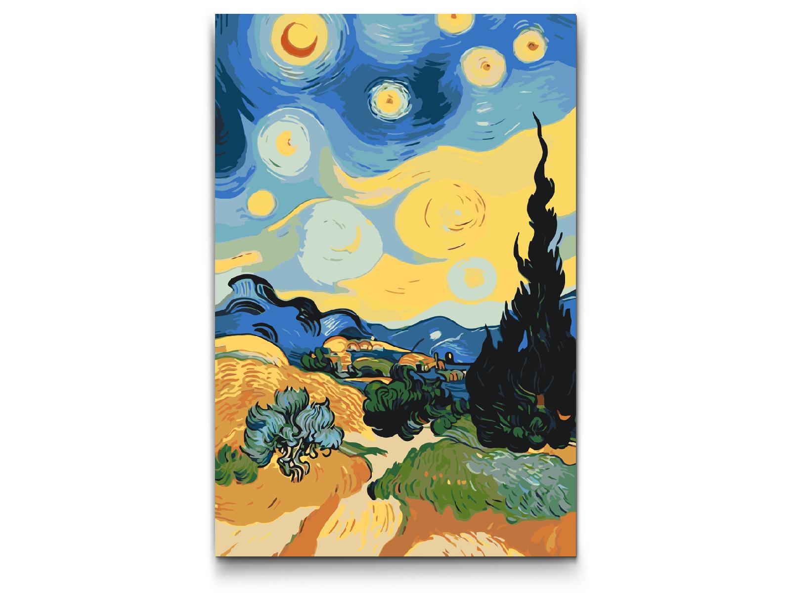 Paint by number - Hvedemark med stjernehimmel