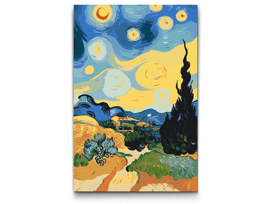 Paint by number - Hvedemark med stjernehimmel