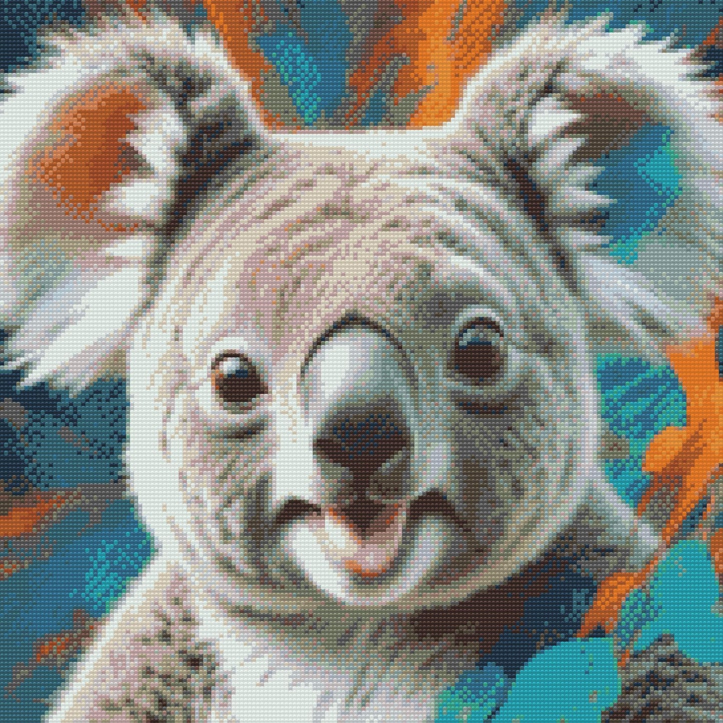 Diamond Paint - Koala i nuancer af turkis og orange