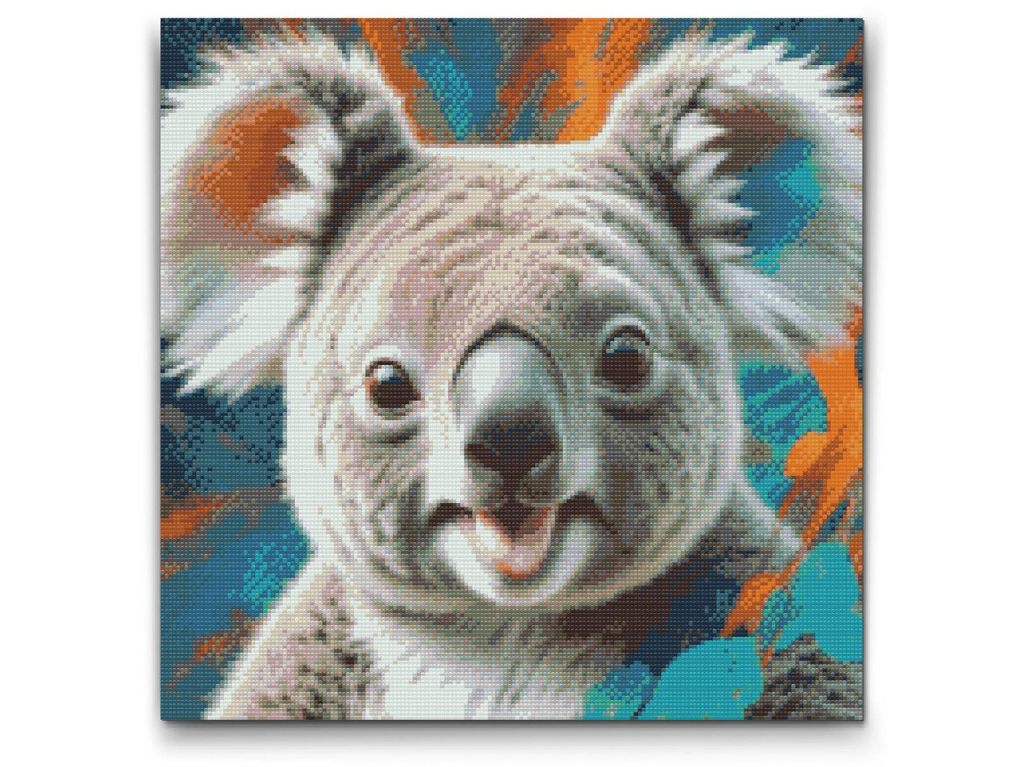 Diamond Paint - Koala i nuancer af turkis og orange