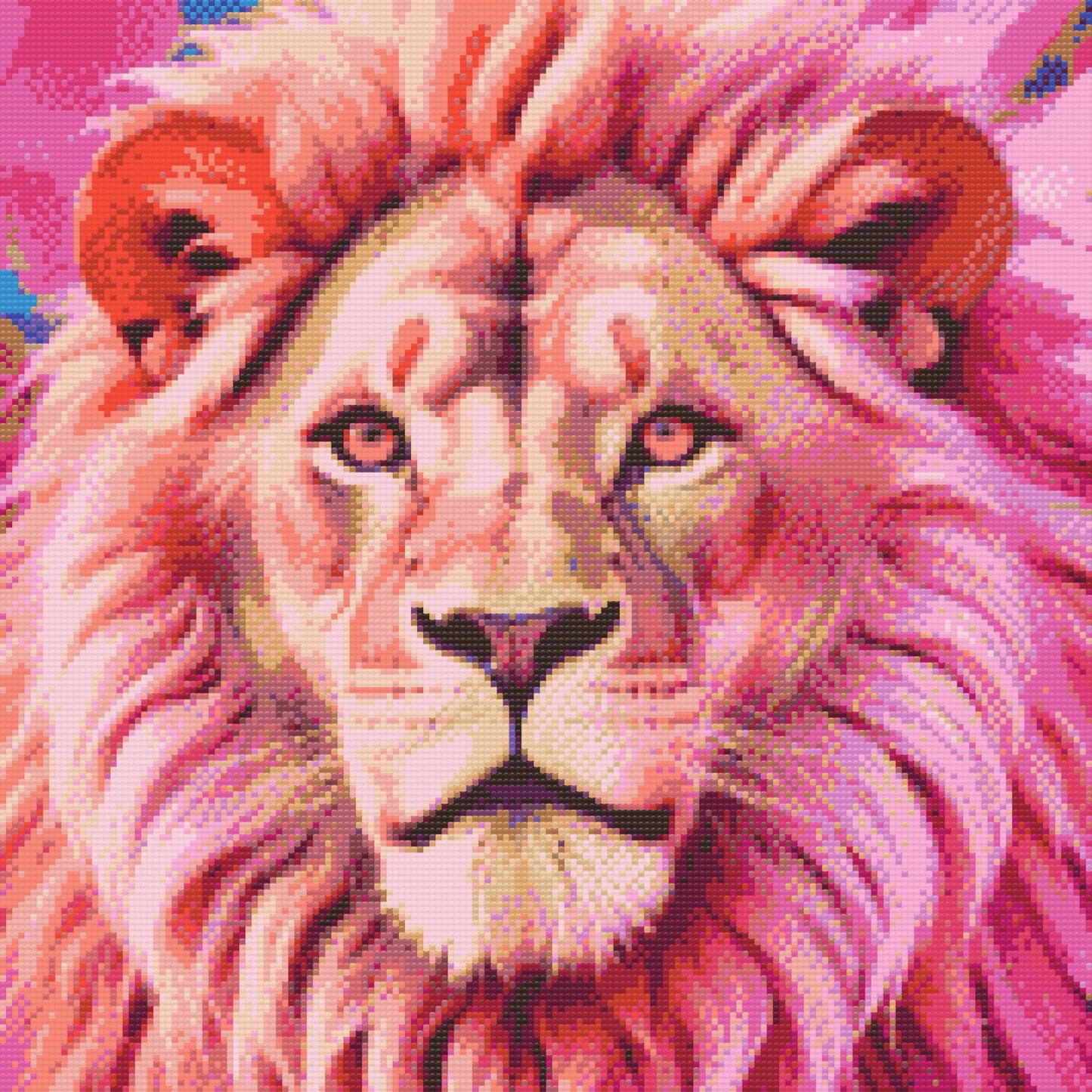 Diamond Paint - Løve i nuancer af pink