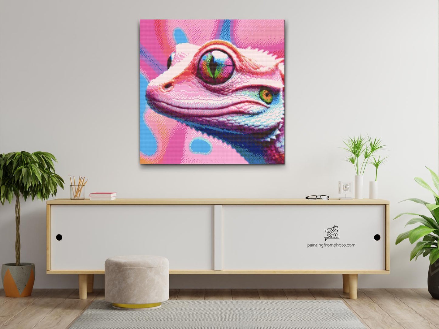 Diamond Paint - Firben i nuancer af pink