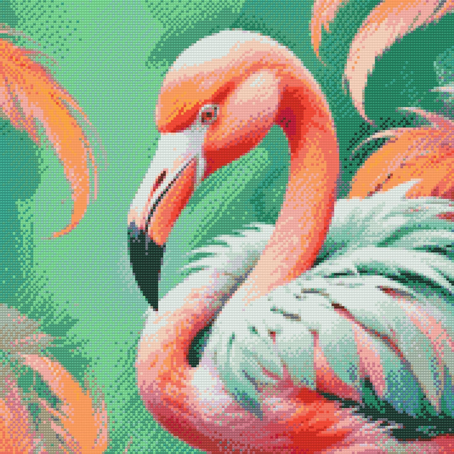 Diamond Paint - Flamingo i nuancer af dæmpet grøn