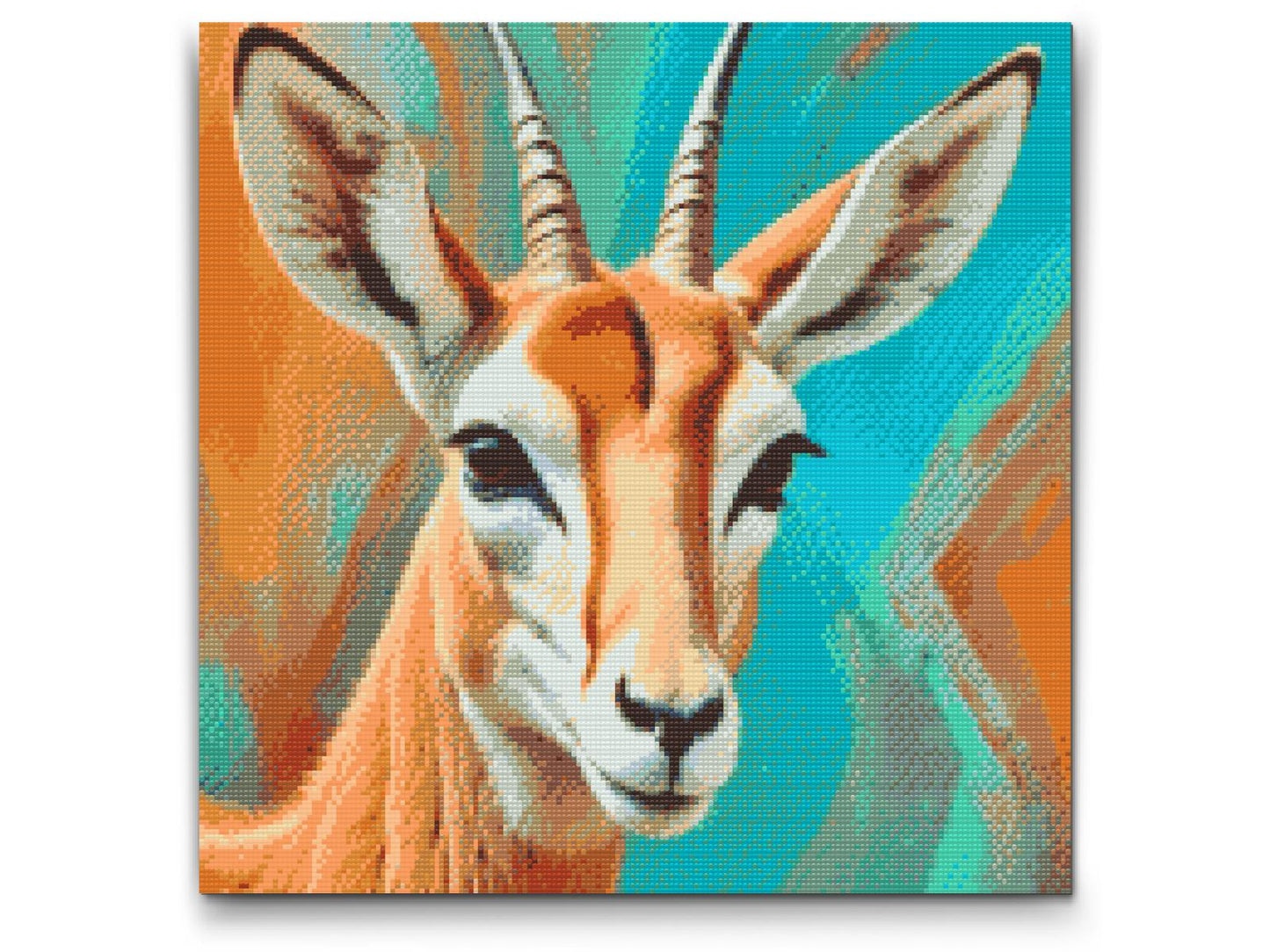 Diamond Paint - Gazelle i nuancer af turkis og orange
