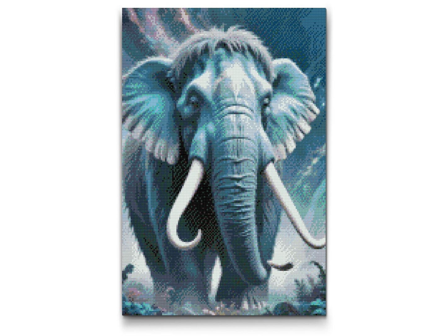 Diamond Paint - Mammut i nuancer af mørk turkis