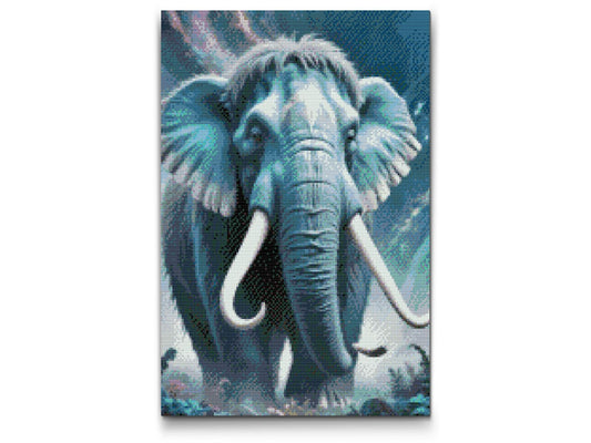 Diamond Paint - Mammut i nuancer af mørk turkis