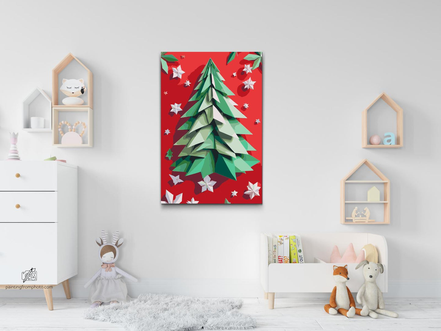 Paint by number - Origami-juletræ
