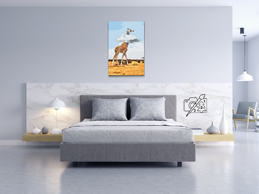 Paint by number - Giraf med hoved i skyerne