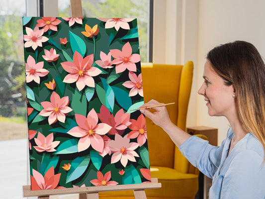 Paint by number - Origamiblomster
