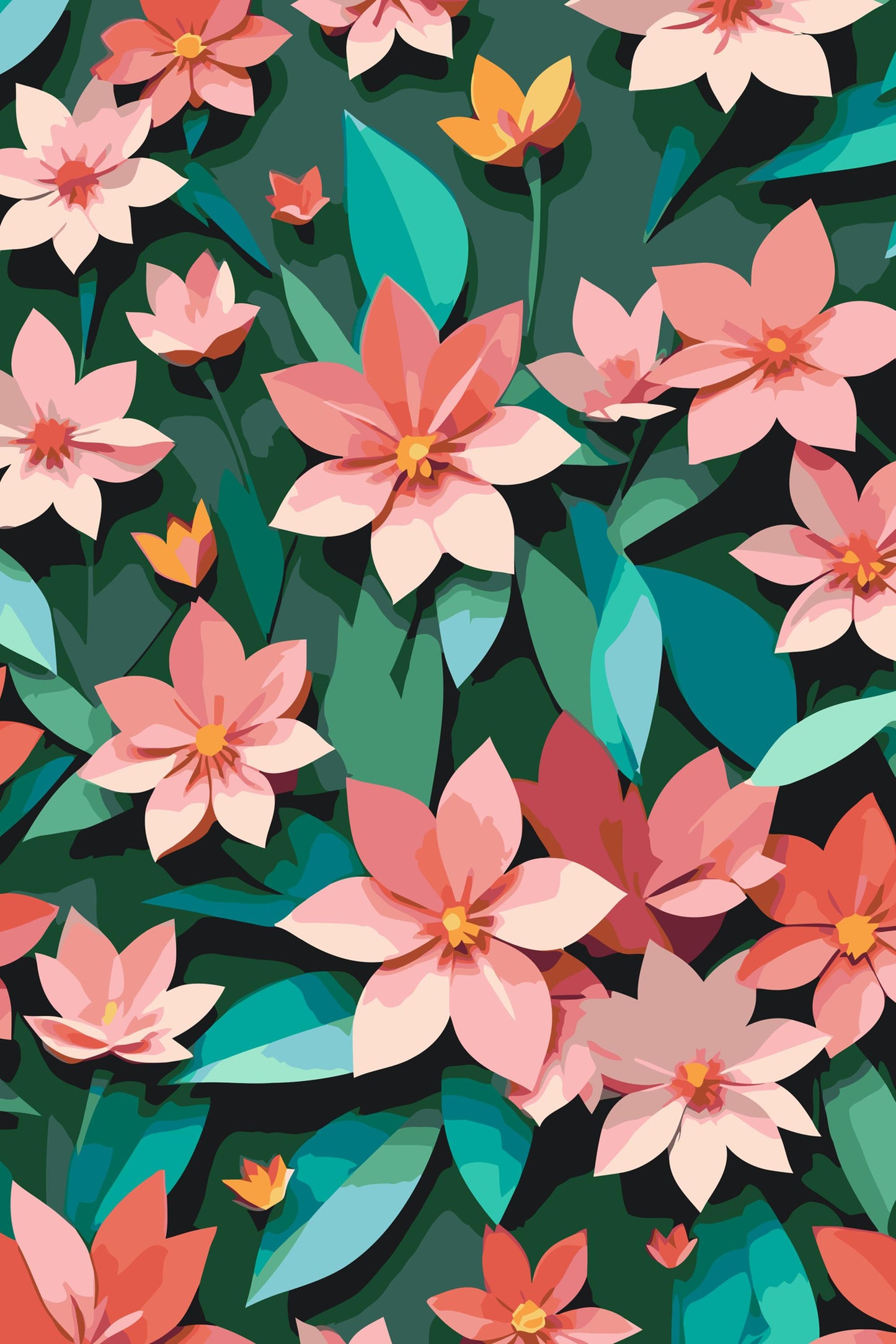 Paint by number - Origamiblomster