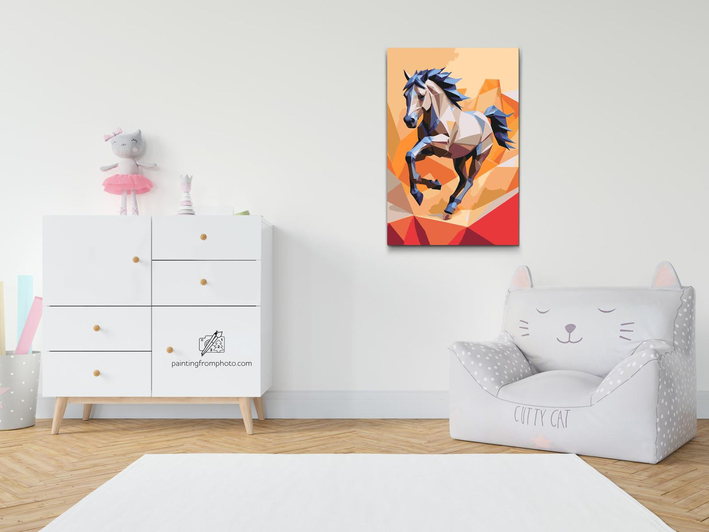 Paint by number - Origami-hesteløb