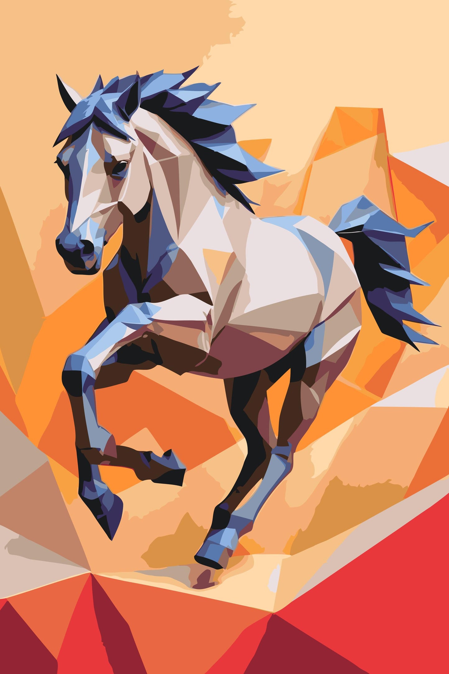 Paint by number - Origami-hesteløb