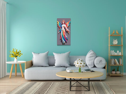 Paint by number - Origami-regnbueengel