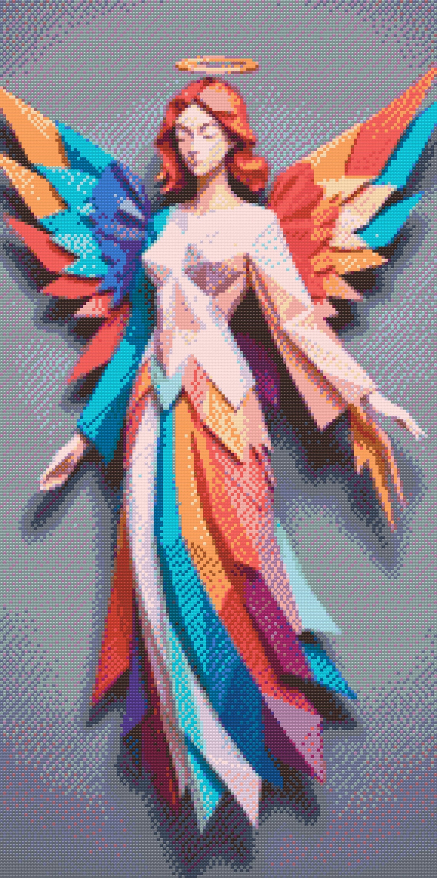 Diamond Paint - Origami-regnbueengel