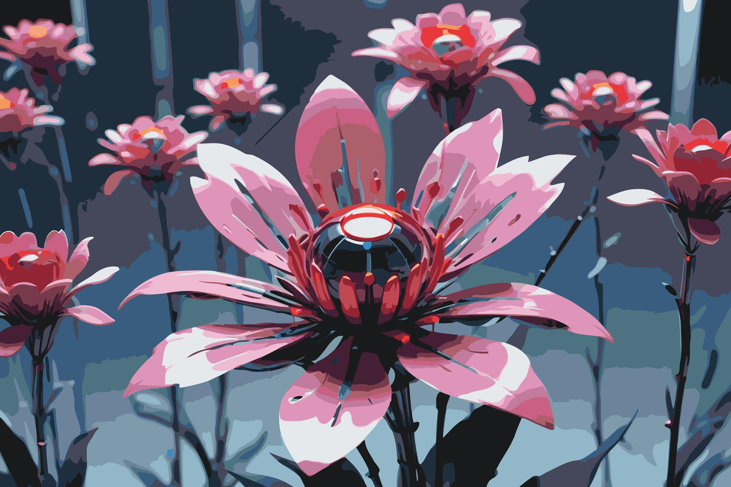 Paint by number - Robotblomst
