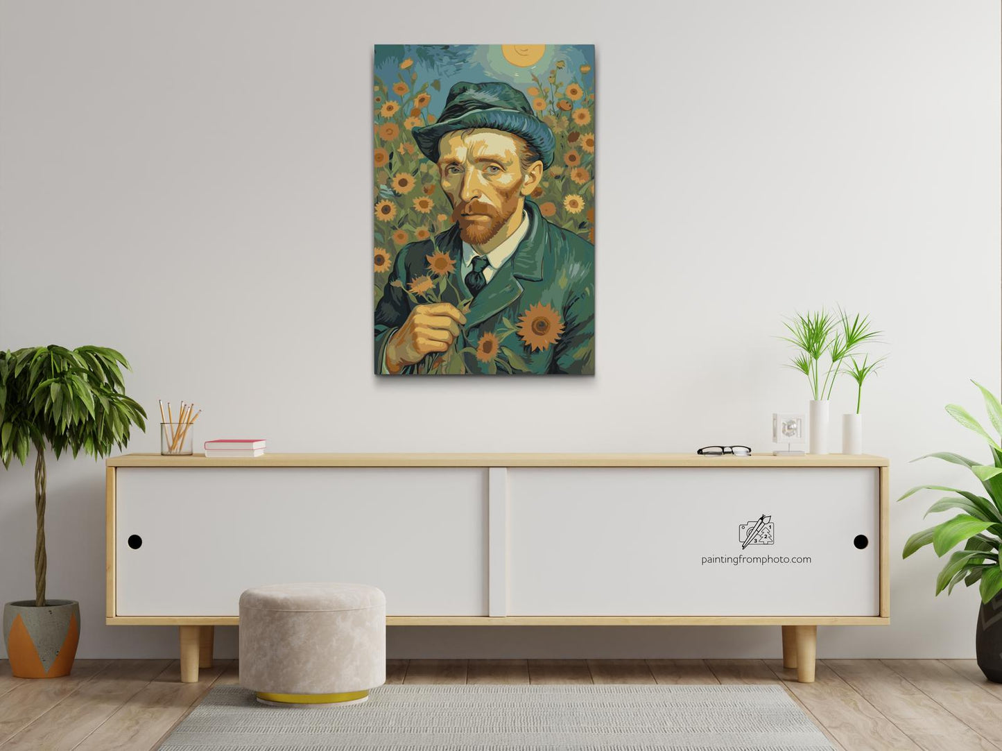 Paint by number - Vincent Van Gogh i en solsikkemark